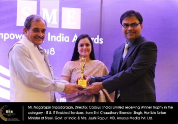 IT & ITES SME Empowering India Award 2018 to Cadsys